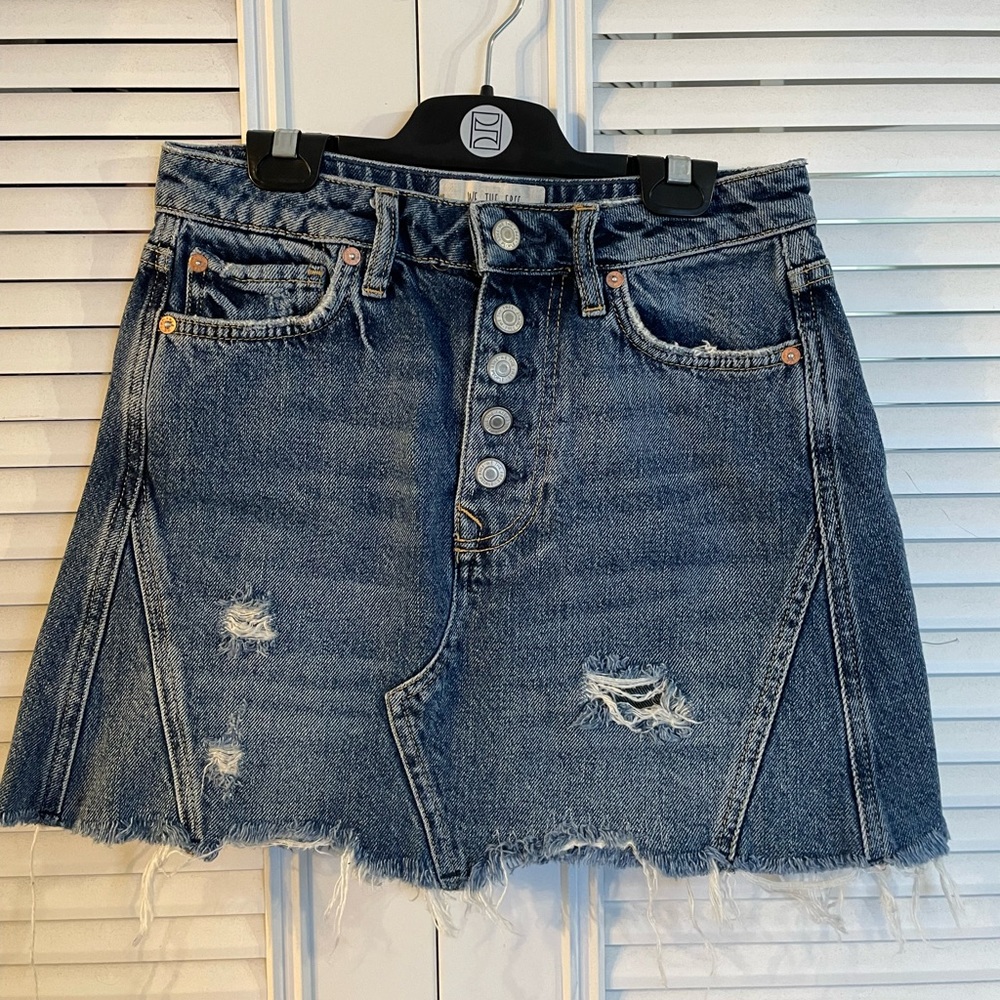 Free People Denim Mini Skirt